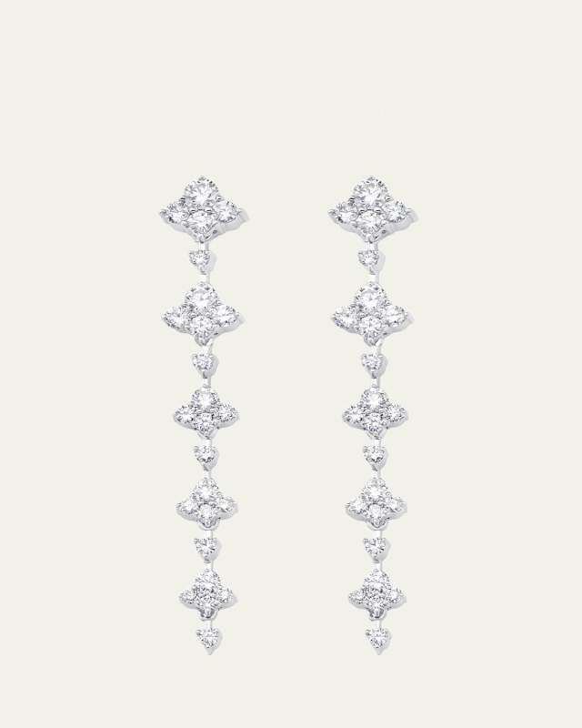 18K White Gold Dujour Five Diamond Dangle Earrings